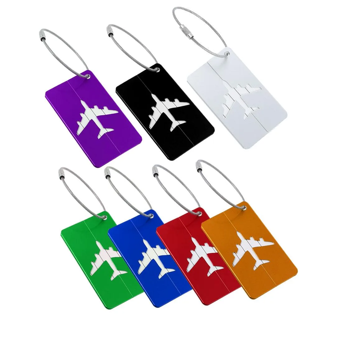 Unique-Bargains Unique-Bargains Luggage Tag Set 7pcs Assorted Color — product photo