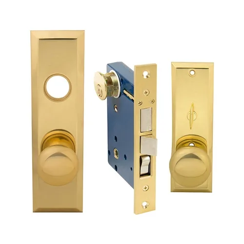 MAXTECH MAXTECH 1033BX3L Mortise Entry Lockset Polished Brass Left Hand 2-1/2 Backset — product photo