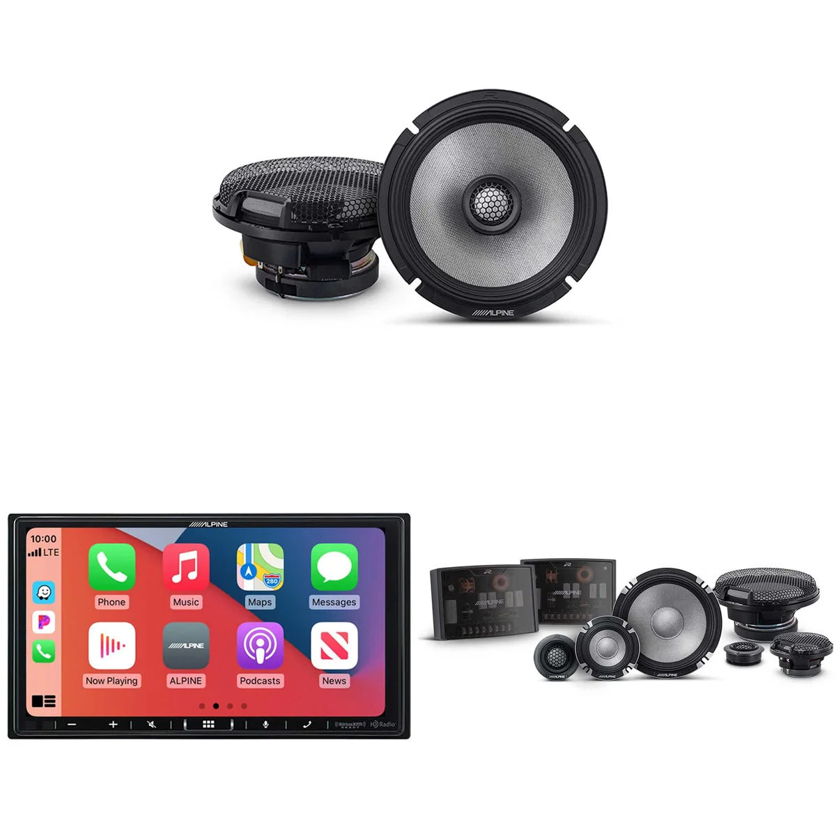 Alpine Alpine iLX-407 7-Inch Receiver with R2-S653 6.5" 3-Way &amp; R2-S65 Coaxial Bundle — product photo