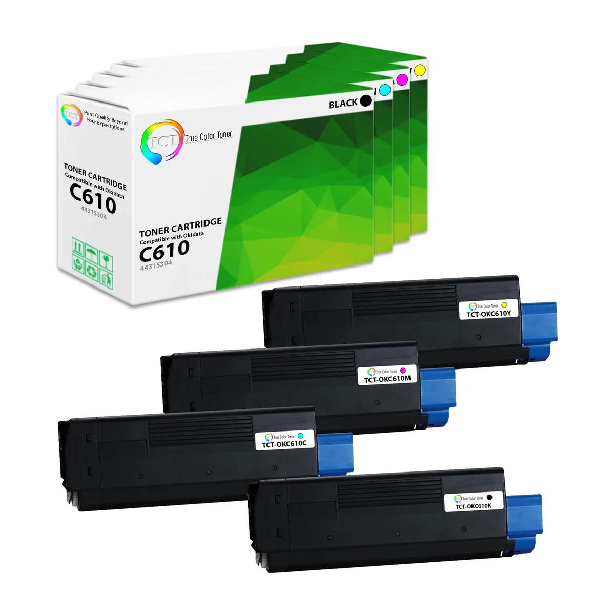 True Color Toner True Color Toner C610 4-pack toner cartridges 8000/6000 pages — product photo