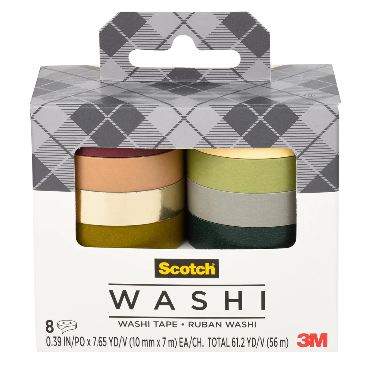 Scotch Scotch Washi Tape 8-Pack Solid Earth Design — product photo