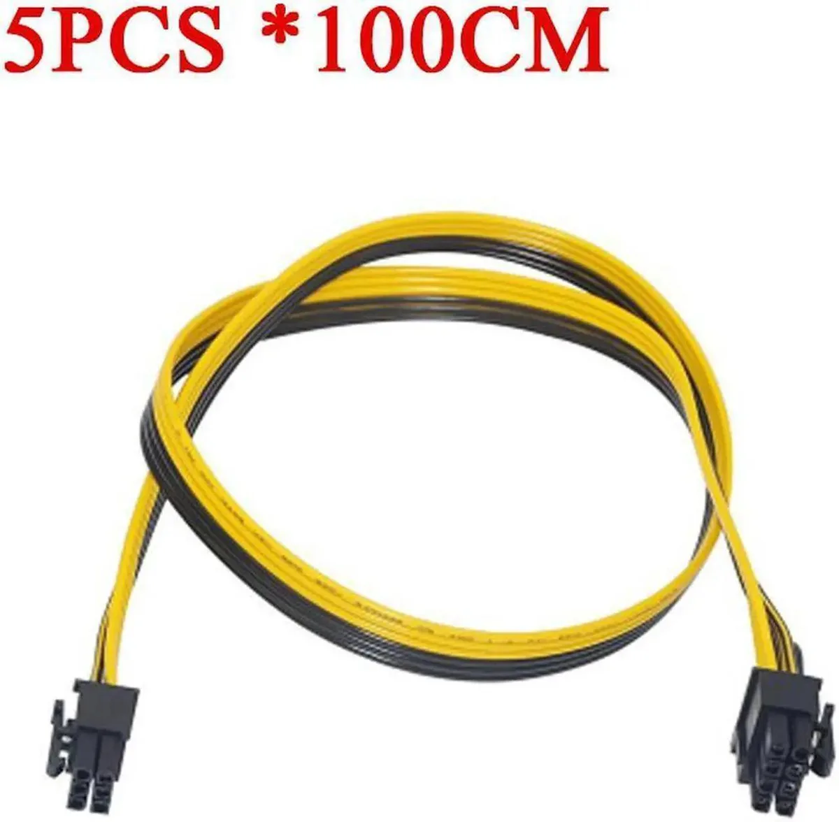 Vszerda Vszerda 5pcs 100cm 6pin to 8Pin (6+2Pin) PCI-E Cable 18AWG Mining internal power cable — product photo