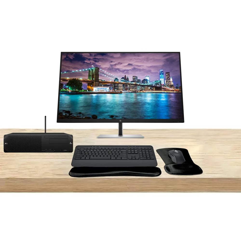 HP HP Z2 SFF G9 i7-14700 64GB 1TB RTX A2000 12GB Dual 32" 4K MK650 T2U Plus desktop PC — product photo