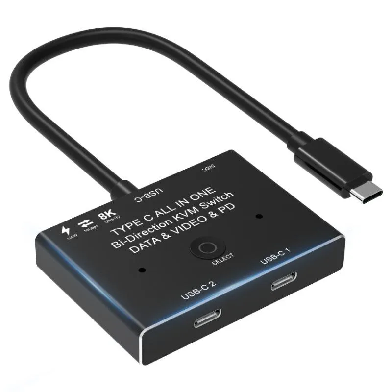 ESTONE ESTONE TJ-A034 USB-C 8K Video Switch 10Gbps 100W Bi-Directional 50cm — product photo