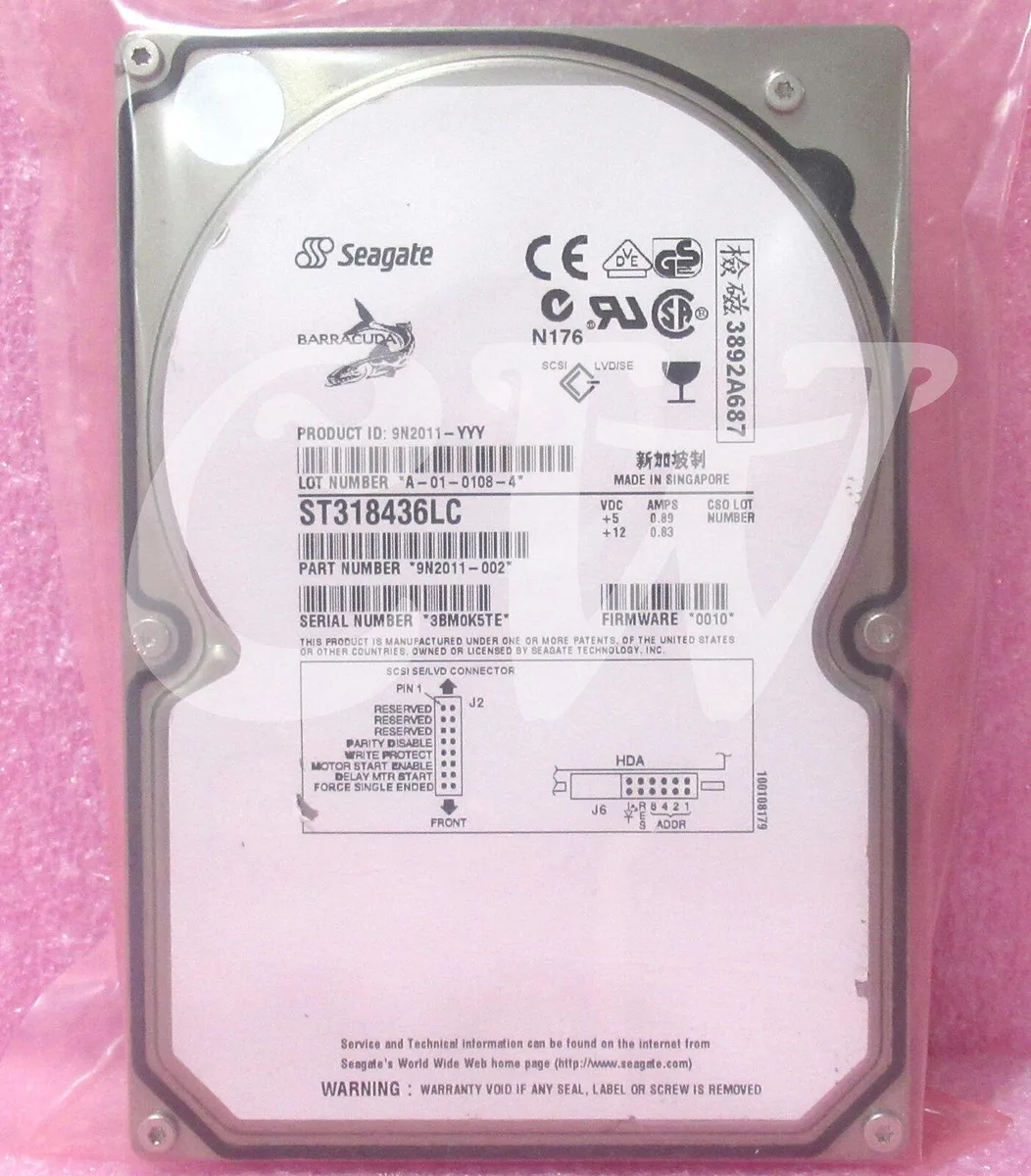 Seagate Seagate Barracuda 18XL ST318436LC 18.4GB 7200RPM Ultra-160 SCSI 80-Pin 2MB 3.5" internal hard drive — product photo