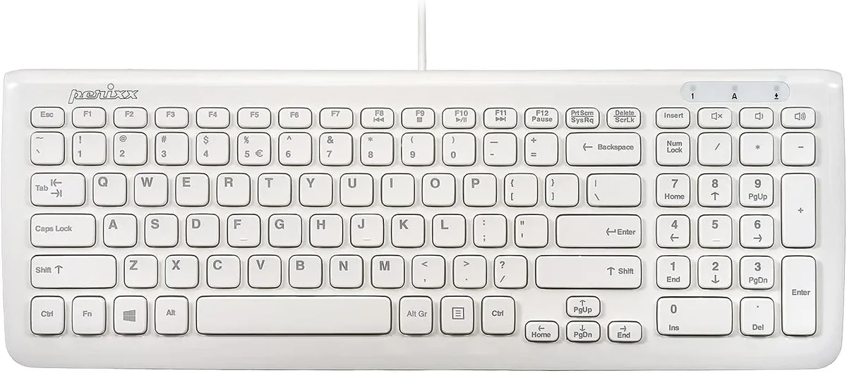 Perixx Perixx PERIBOARD-208W US USB Keyboard Glossy White — product photo