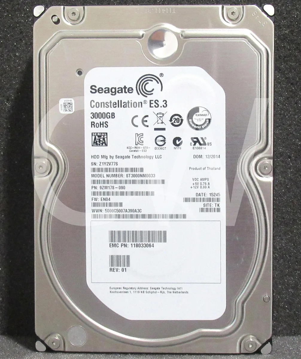 Seagate Seagate Constellation ES.3 ST3000NM0033 3TB 7200RPM 128MB 3.5" SATA internal hard drive — product photo