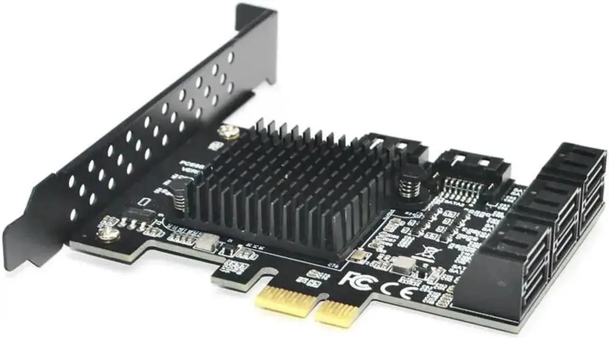 SMUGDESK SMUGDESK 8-Port PCIe to SATA 3.0 Expansion Card with Heat Sink 88SE9215 — product photo