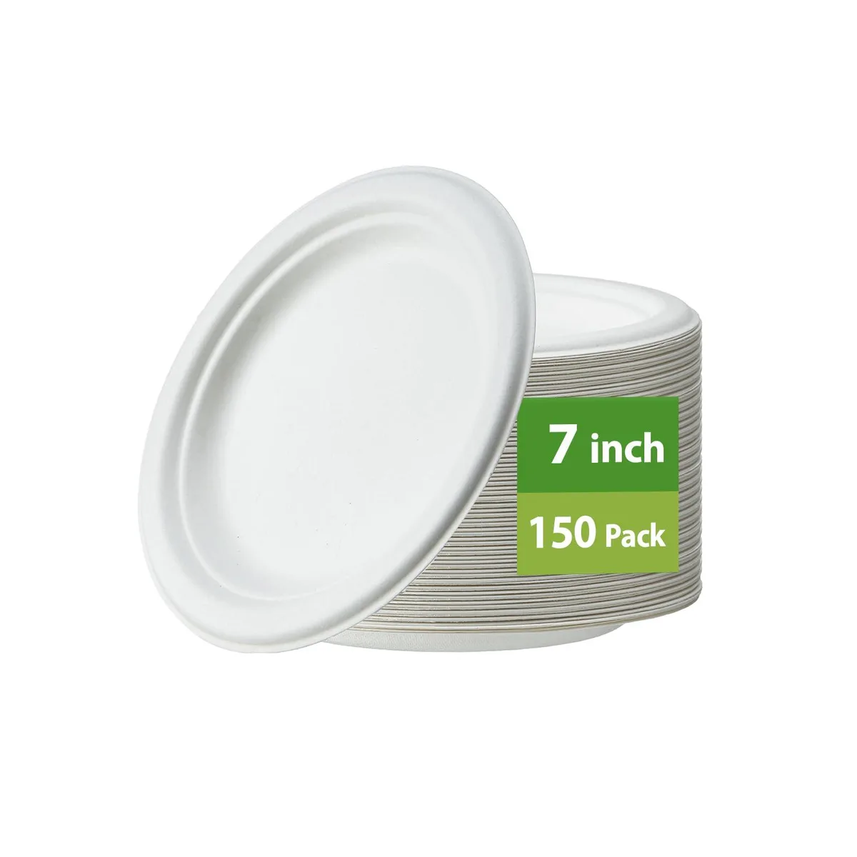Stack of 30 white rectangular dessert plates, 8 inch