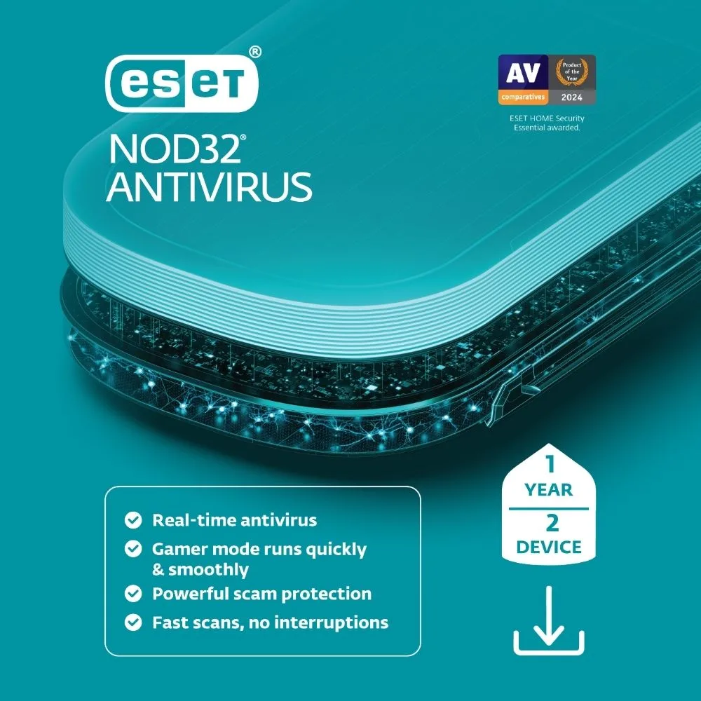ESET ESET NOD32 Antivirus 2026 2 Devices 1 Year Download RTL-EAVH-N1-2-1-XLS — product photo