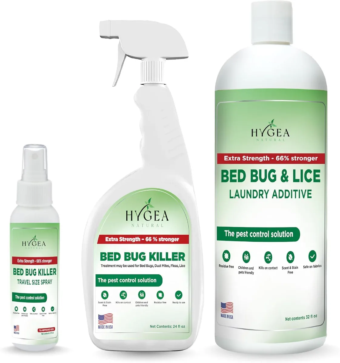 Hygea Natural Hygea Natural Extra Strength Bed Bug Kit — Travel Spray, Spray, Laundry Additive — product photo