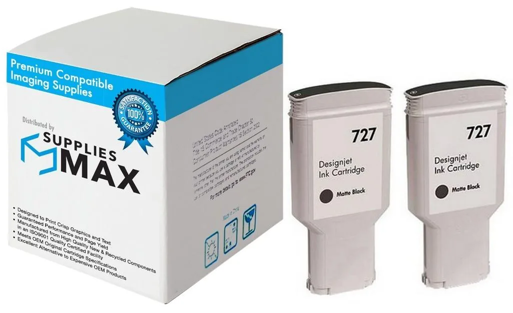 SuppliesMax SuppliesMax 727XXL Matte Black Inkjet Cartridge 2-Pack 300ML — product photo
