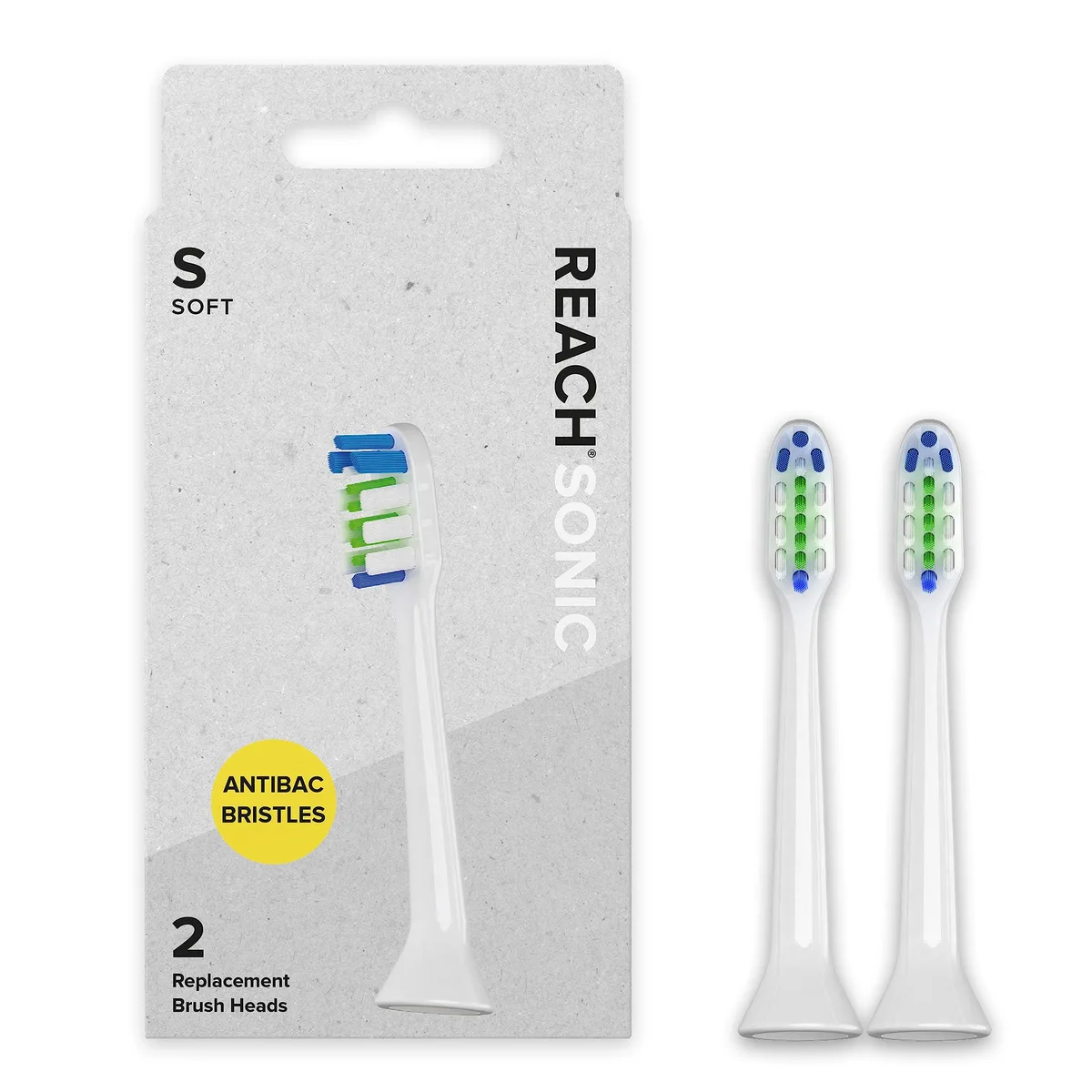 White Waterpik REACH sonic toothbrush with brush head, cap, travel case and stand