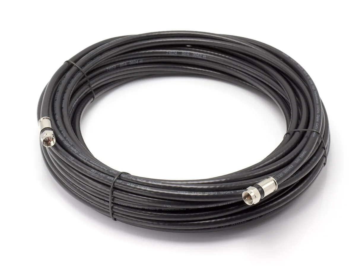 THE CIMPLE CO THE CIMPLE CO Solid Copper Coax Cable 150 Foot Black RG6 2 in 1 accessory — product photo
