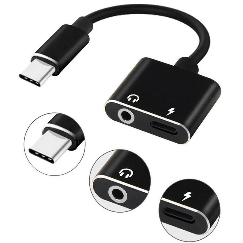 Defendwe Defendwe Micro USB to USB A Jack Headphone Adapter Charger Splitter Car USB-C Cable — product photo