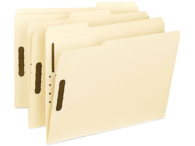Smead Smead 14547 file folder, 2 fasteners, 1/3 cut assorted tabs, letter, manila, 11 pt, 50 per box — product photo