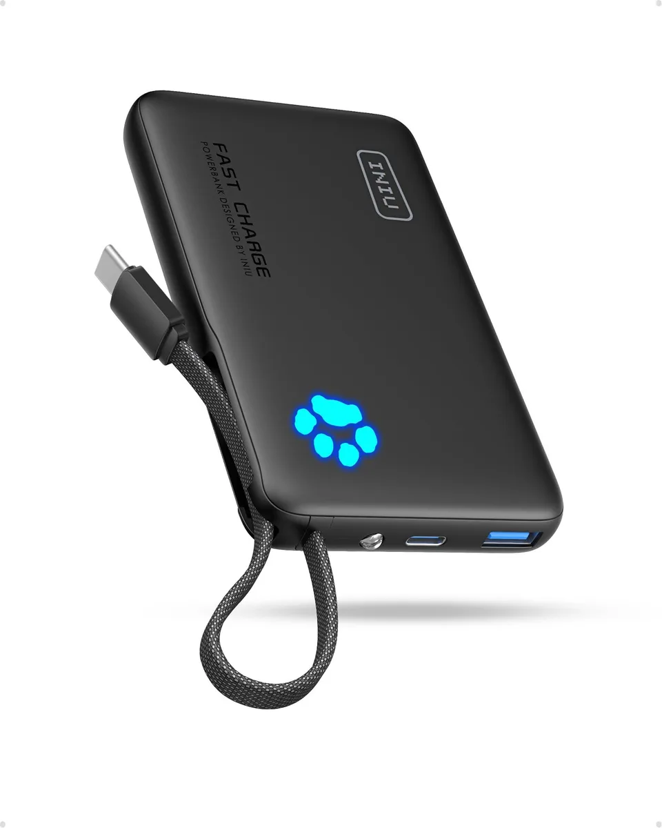  INIU P41L 10000mAh Power Bank 45W Built-in USB-C Cable — product photo
