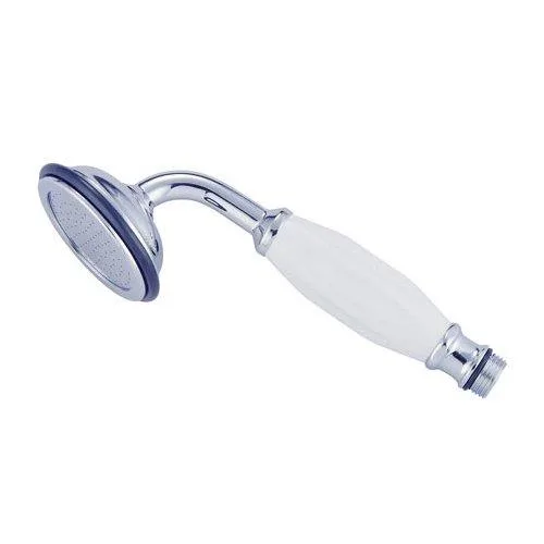 Chrome-finished brass hand shower with classic styling