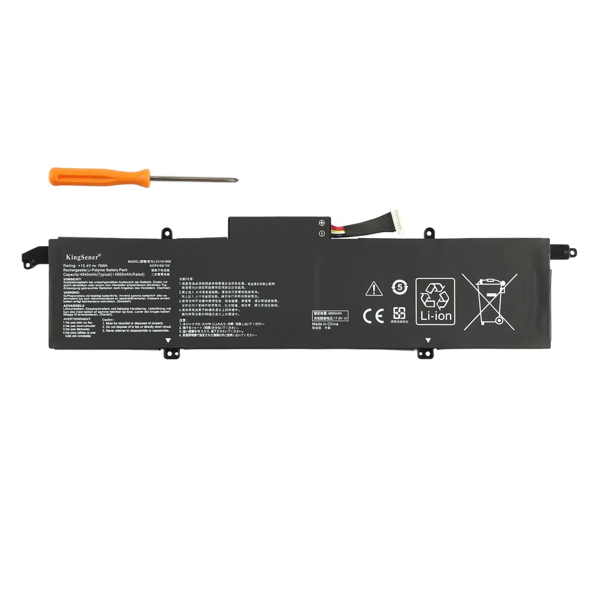 KingSener KingSener C41N1908 76Wh laptop battery — product photo