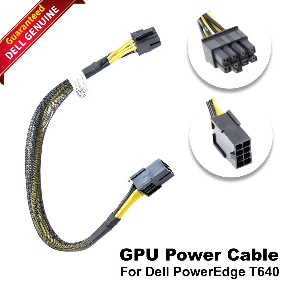 Black 8-pin GPU power cable for Dell PowerEdge T640