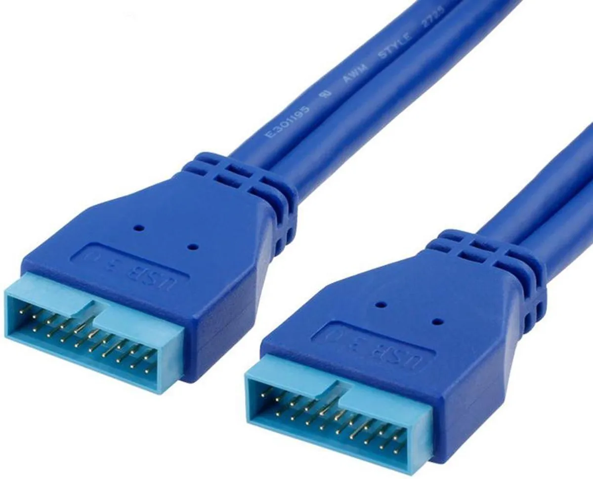 Vszerda Vszerda USB 3.0 Motherboard 20 Pin Header Extension Adapter Cable Male to Male 1.64ft — product photo