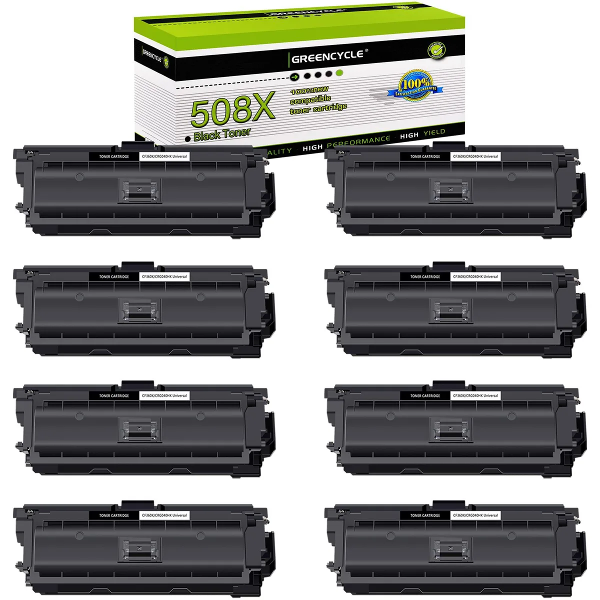 GREENCYCLE GREENCYCLE 508X CF360X Black Toner Cartridge 8 Pack 12500 pages — product photo