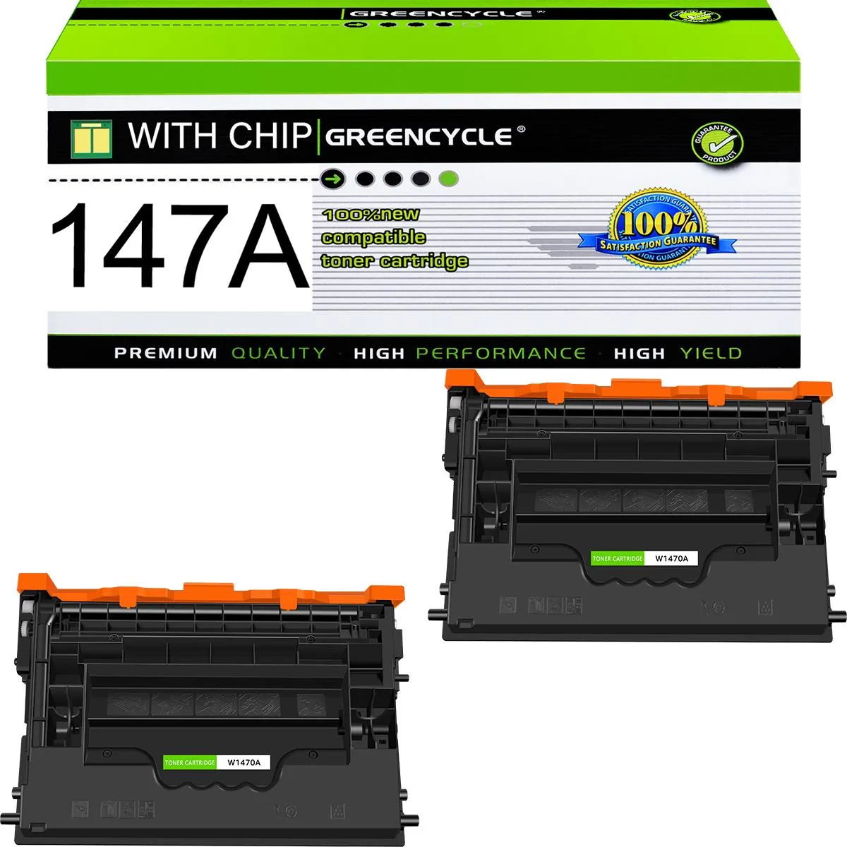 GREENCYCLE GREENCYCLE W1470A 2-pack compatible toner cartridge — product photo