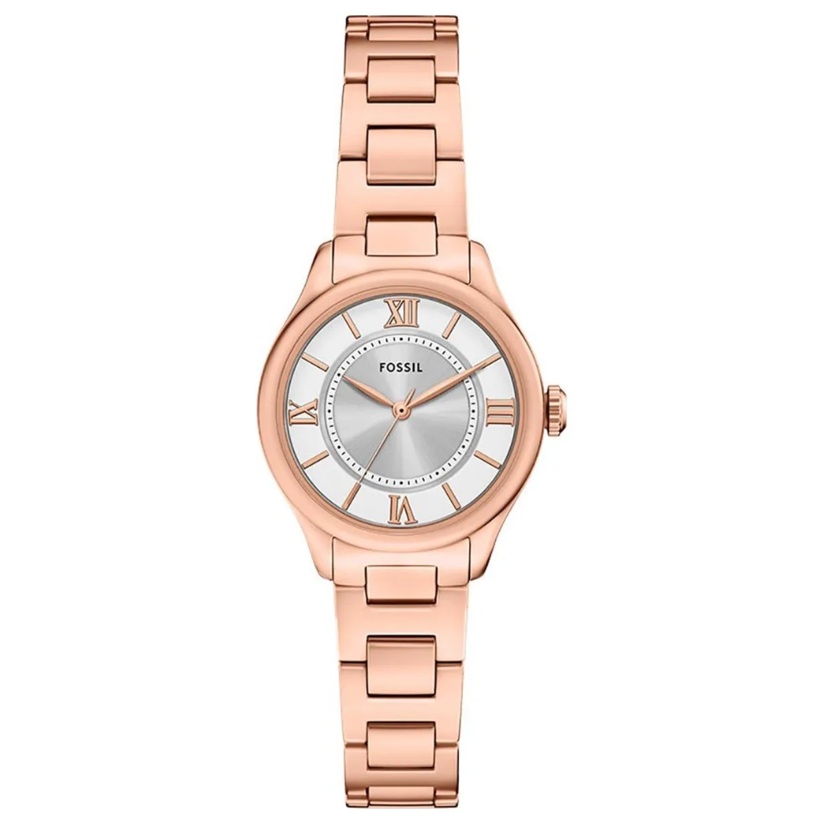 Fossil Gilmore silver stainless steel watch with silver dial and metal bracelet
