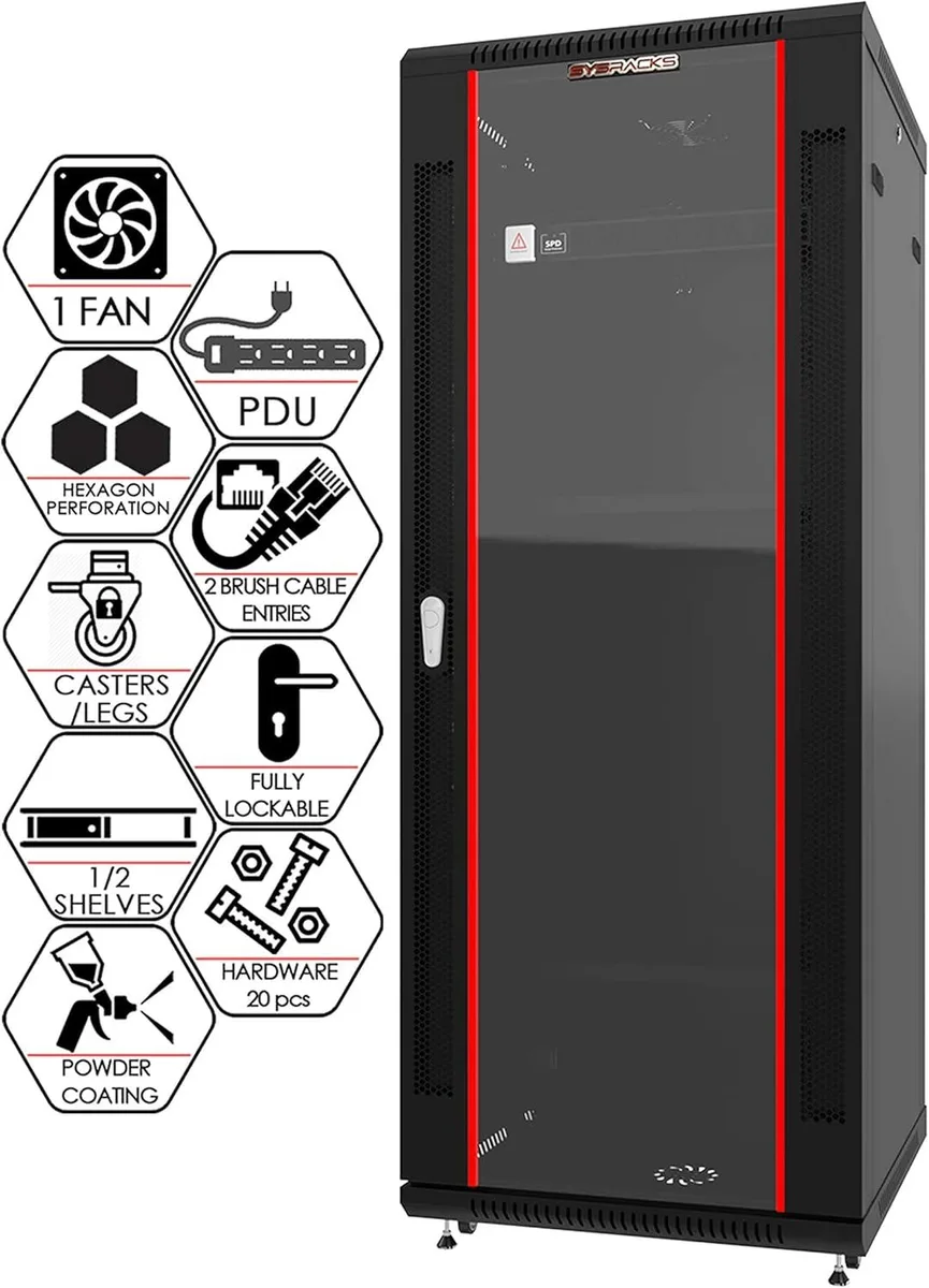 SYSRACKS SYSRACKS SRW 27.600B 27U Wall Mount Server Rack 24-Inch Deep — product photo