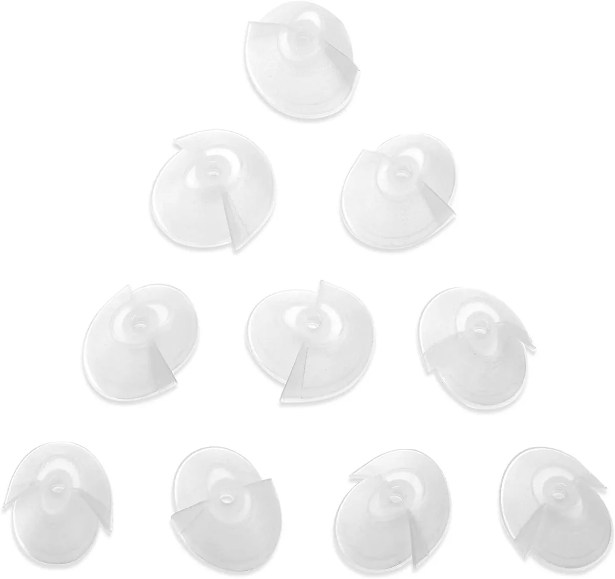 Clear tulip-shaped hearing aid domes, pack of 10