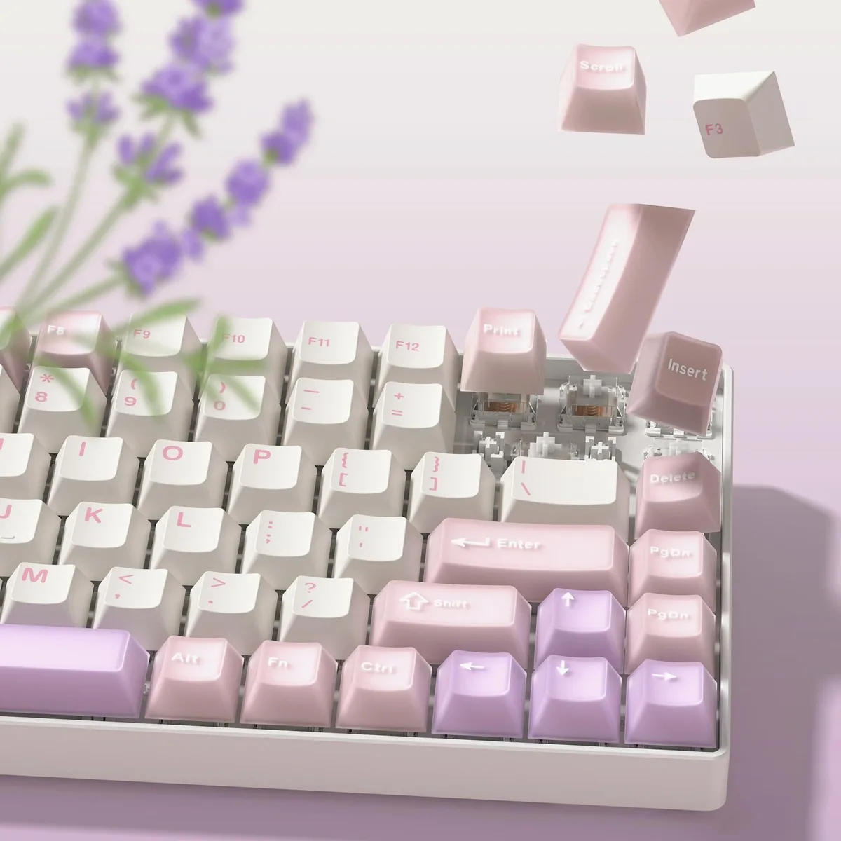 Womier Womier Mechanica 127-Key Jade Pink PBT Keycaps Cherry Profile — product photo