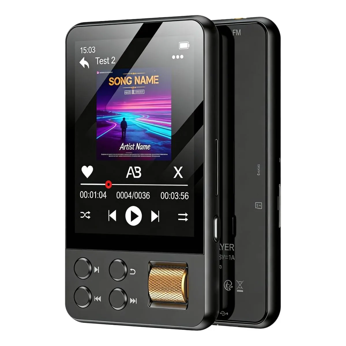 AGXOV D28 128GB MP3 Player Bluetooth 5.3 2.8" Black — product photo