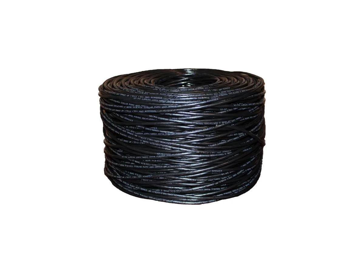 sakose sakose C6E-1000K Cat 6 UTP solid copper 23 AWG 550 MHz 1000 ft black network ethernet cable — product photo