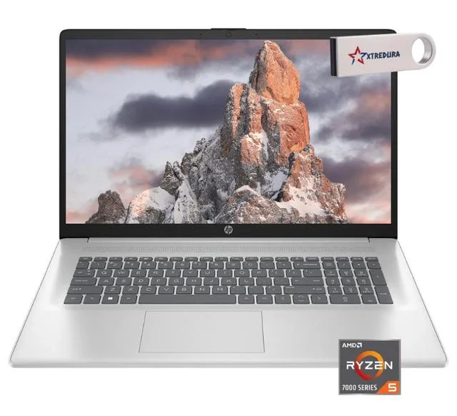 HP HP 17 Laptop Ryzen 5 7430U 32GB 256GB 17.3" FHD Silver — product photo