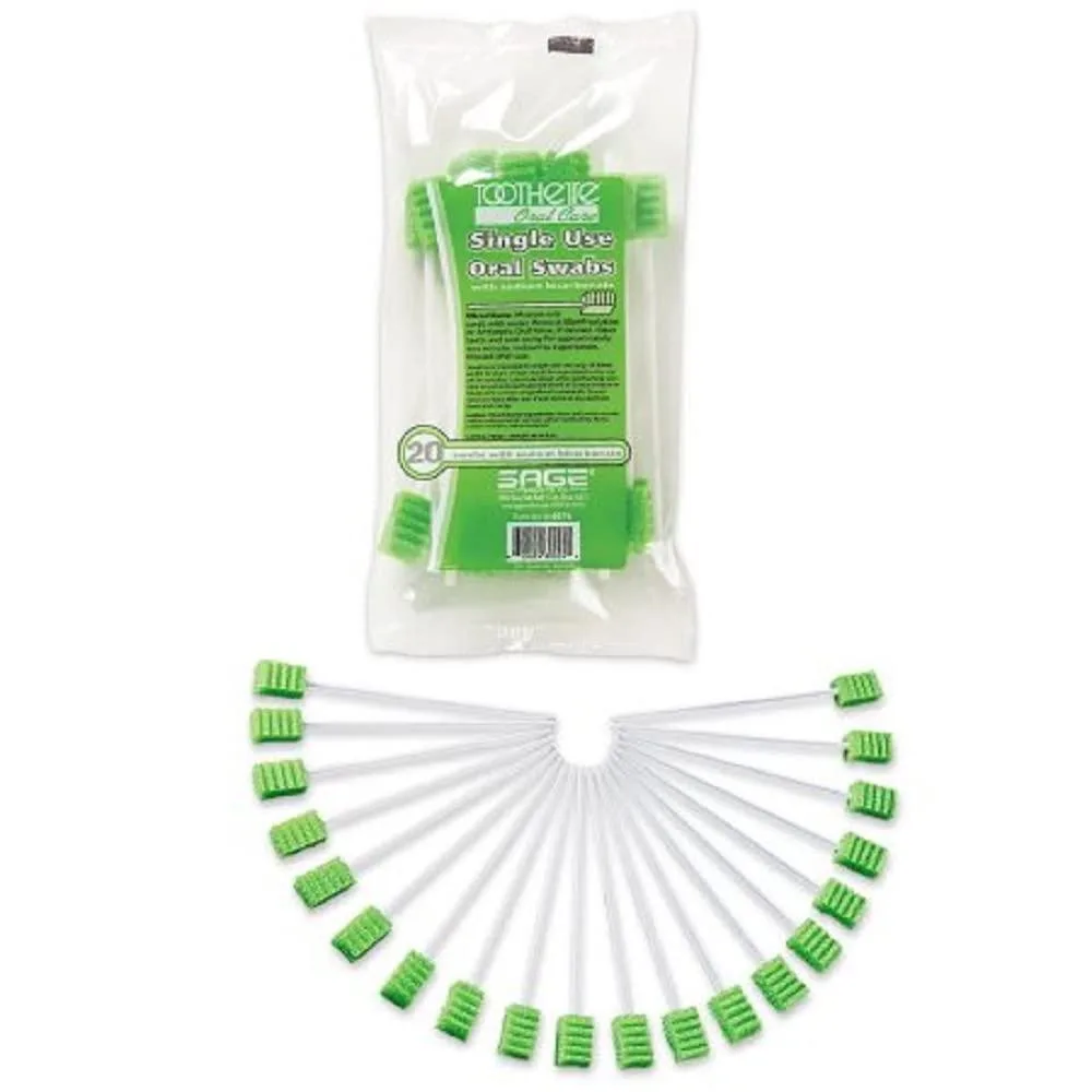 Bag of twenty disposable oral swabs with long handles