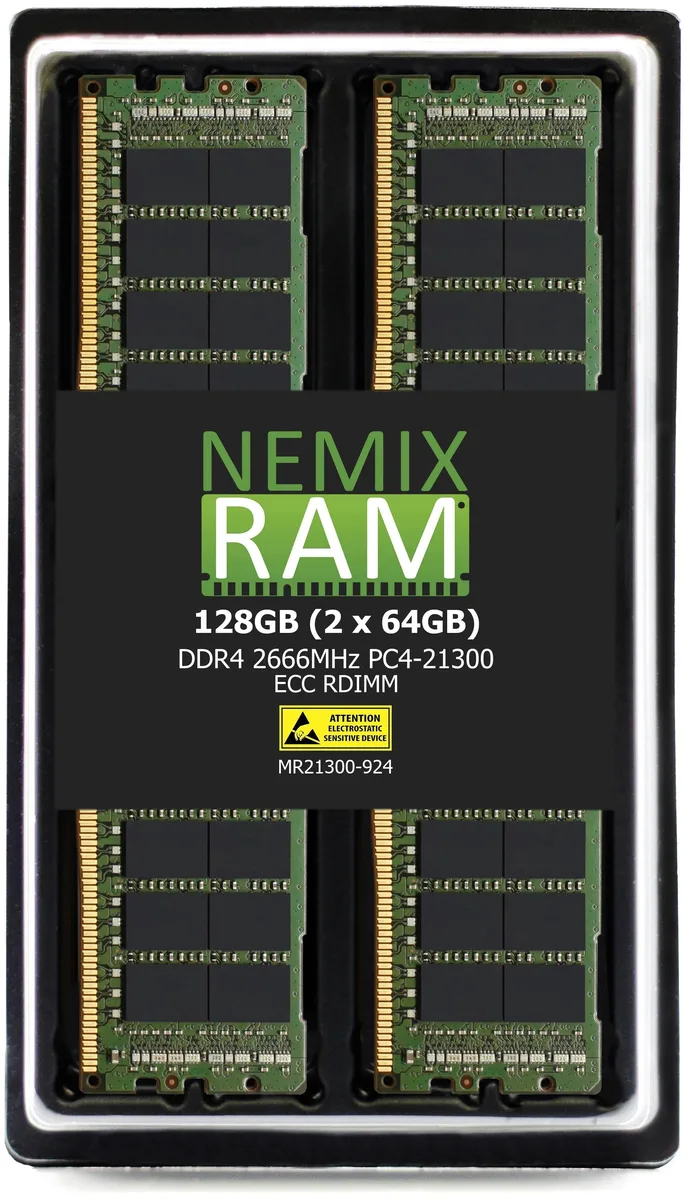 NEMIX RAM NEMIX RAM 128GB (2x64GB) DDR4 2666 ECC RDIMM CL19 1.2V ASRock EPYC memory upgrade — product photo