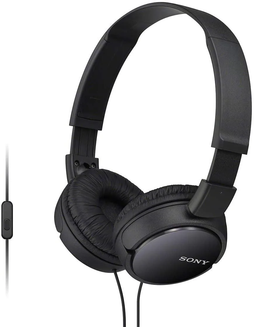 Sony Sony MDR-ZX110AP On-Ear Headphones with Microphone (Black) — product photo