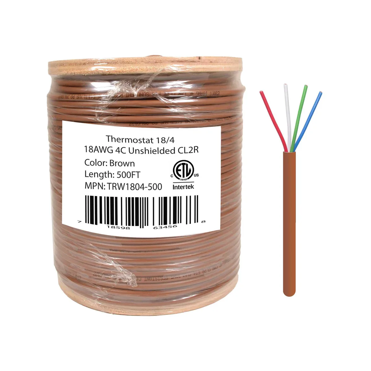 Logico Logico 18/4 Thermostat Wire Bare Copper CMR 500ft — product photo