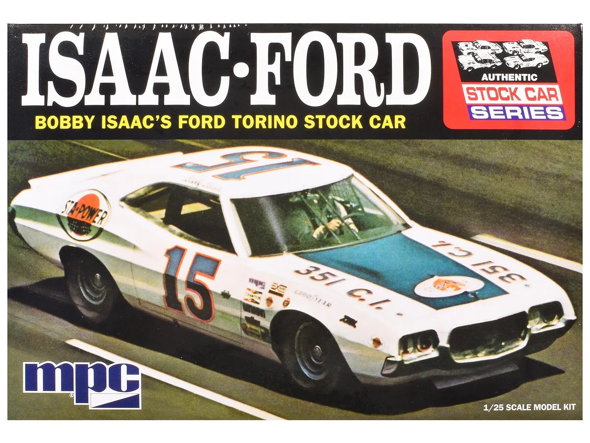 Mpc Mpc 1972 Ford Torino Stock Car Bobby Isaac 1/25 Scale Model Kit 139 Parts — product photo