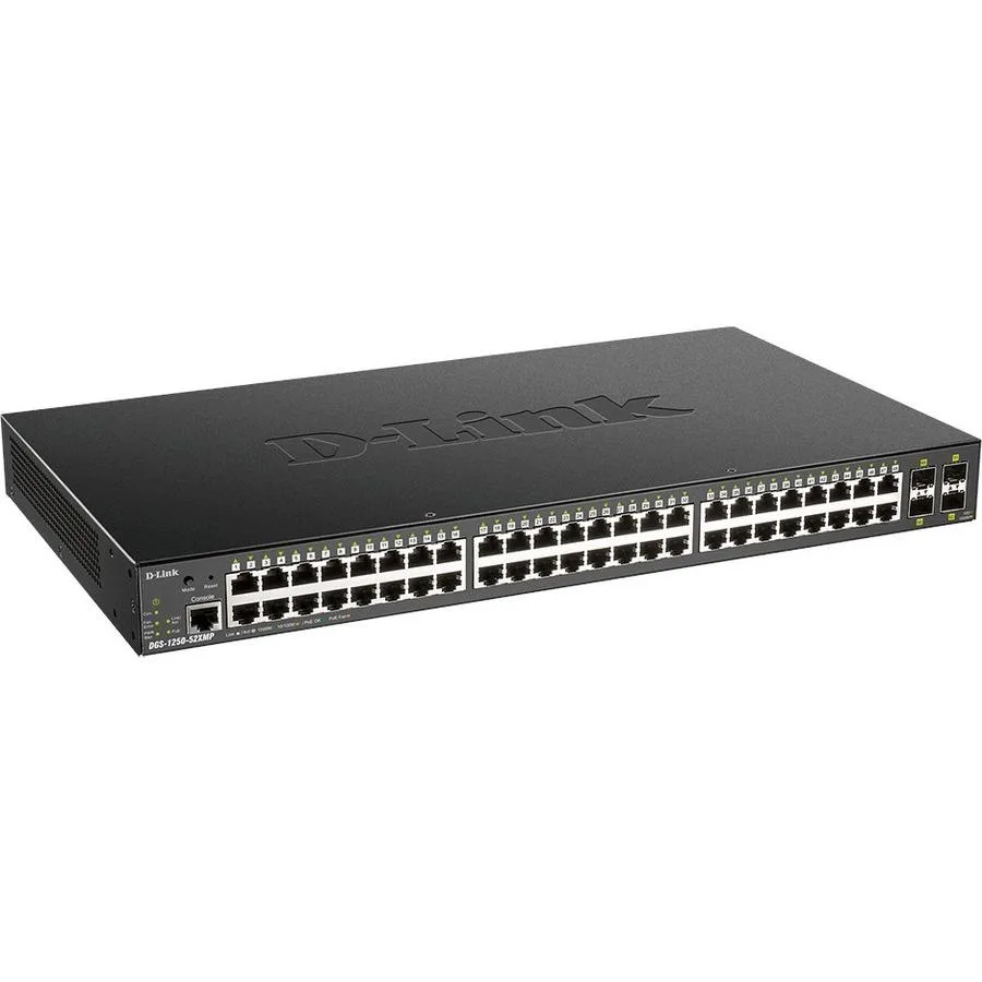 D-Link D-Link DGS125052XMP6KV 52-port 10-gigabit smart managed PoE network switch — product photo