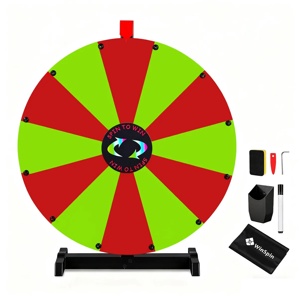 Yescom USA, Inc. Yescom USA, Inc. 35WSPPAR018-TT-RG 24" Prize Wheel 12 Slots Red &amp; Green Tabletop — product photo