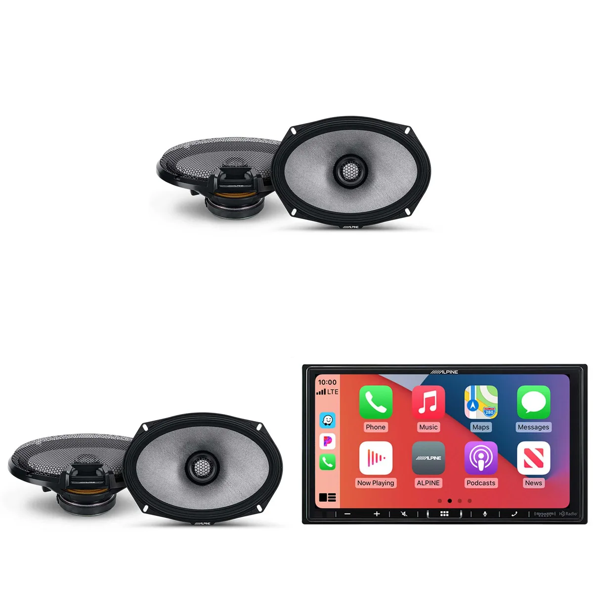 Alpine Alpine iLX-407 7-Inch Receiver with 2x R2-S69 6x9" Coaxial Speakers — product photo