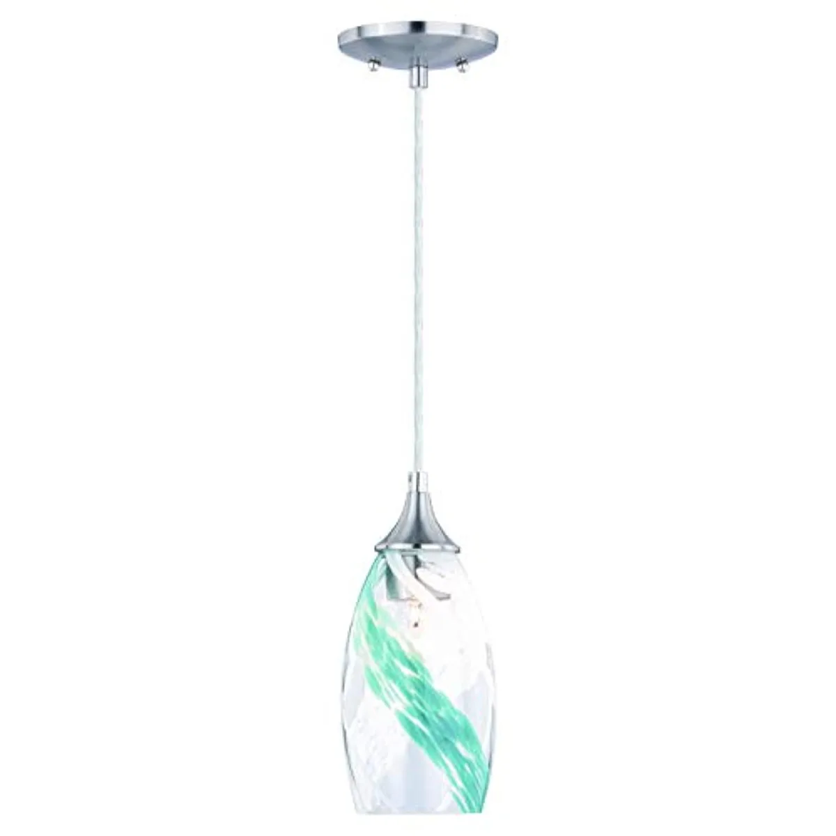 Vaxcel Vaxcel Milano Satin Nickel Mini Pendant Blue Glass — product photo
