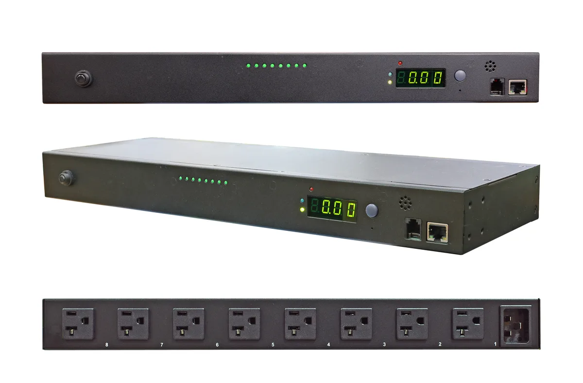 MINUTEMAN MINUTEMAN RPM1581HVN PDU 8×NEMA 5-15R 15A 120V 1U 10ft — product photo