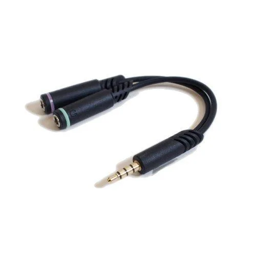 OEM Parts by ienza Combo Audio Adapter 3.5mm 2x Stereo to 4 Pole Black — product photo
