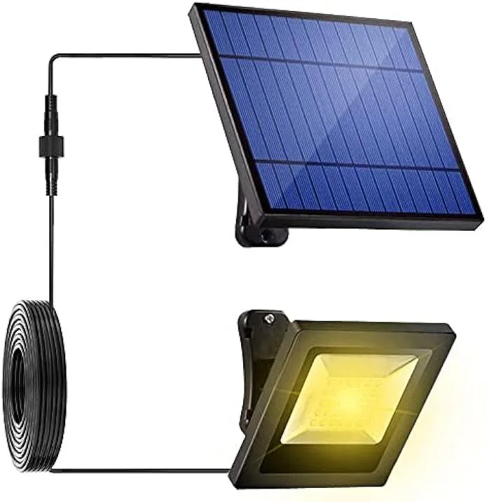 usbroway usbroway solar led flood light 30 led 16ft cable warm white — product photo