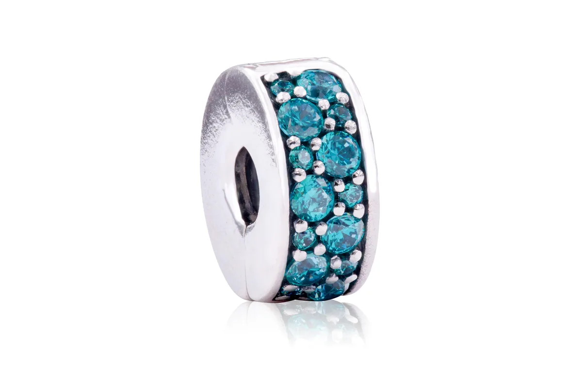 PANDORA PANDORA Teal Shining Elegance Spacer Clip Charm Bracelet — product photo