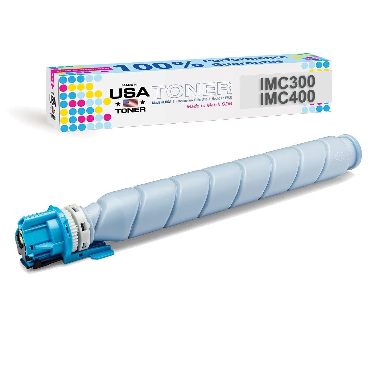 MADE IN USA TONER MADE IN USA TONER Cyan Toner Cartridge for Ricoh IMC300, IMC400, IMC 300F, IMC 400F, IMC 400SRF — product photo