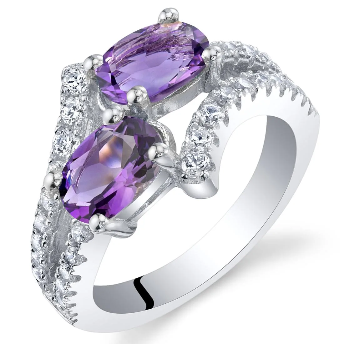 Oravo Oravo Amethyst Sterling Silver Two-Stone Ring 1.50 carat — product photo