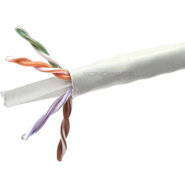 White Cat6 bulk cable on a 1000 foot pull box spool